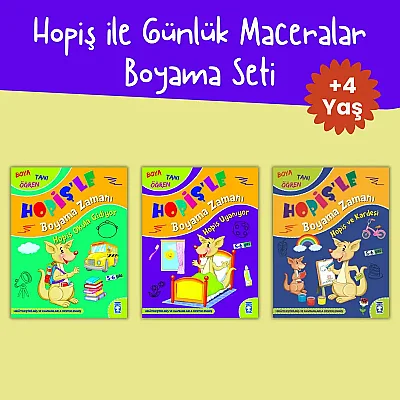 Hopiş ile Günlük Maceralar Boyama Seti (3 Kitap)